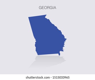 Georgia State Map Outline for infographics or news media for politics and elections in the United States of America. Democrat blue isolated vector illustration.