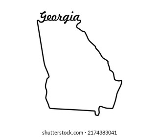 Georgia State Map Us State Map Stock Vector (Royalty Free) 2174383041 ...