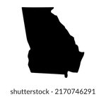 Georgia state map. US state map. Georgia silhouette symbol. Vector illustration