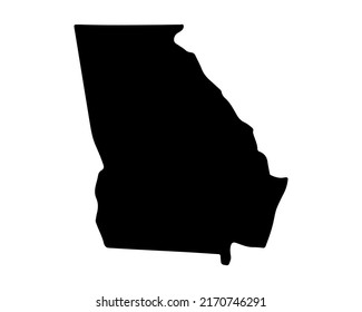 Georgia state map. US state map. Georgia silhouette symbol. Vector illustration
