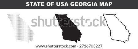 Georgia state map in USA with different styles and designs for geographic information state located in southeastern region of United States