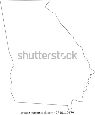 Georgia State Outline Simple Vector Map Minimalist