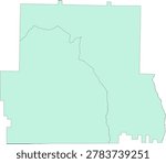 Georgia State Randolph County vector Census Tract polygon based on Tiger 2020 Census Data