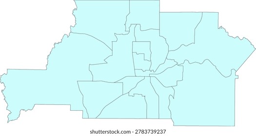 Georgia State Spalding County vector Census Tract polygon based on Tiger 2020 Census Data