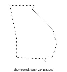 Georgia state of United States of America, USA. Simplified thick black outline map. Simple flat vector illustration