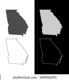 Georgia State US Map Vector Blank Template