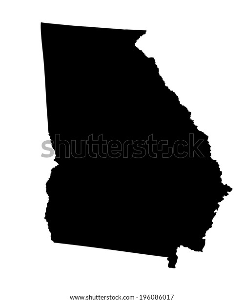 Georgia State Vector Map Silhouette Isolated On White Background High Detailed Silhouette 2626