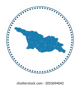 Georgia sticker. Travel rubber stamp with map of country, vector illustration. Can be used as insignia, logotype, label, sticker or badge of the Georgia.