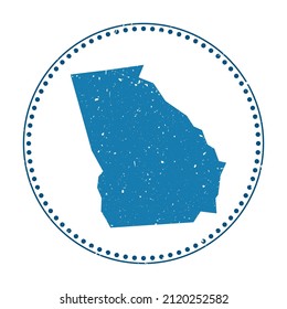 Georgia sticker. Travel rubber stamp with map of us state, vector illustration. Can be used as insignia, logotype, label, sticker or badge of the Georgia.