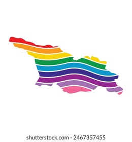 Georgia swoosh silhouette rainbow map