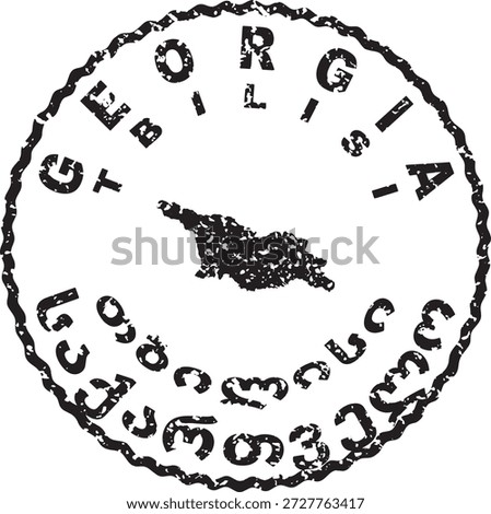 Georgia Tbilisi Round Seal Map Design