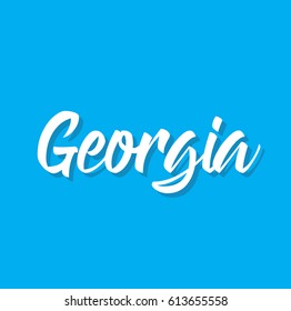 georgia, text design. Vector calligraphy. Typography poster. Usable as background.