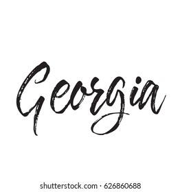 georgia, text design. Vector calligraphy. Typography poster. Usable as background.