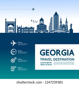 Georgia Travel Destination Vector.