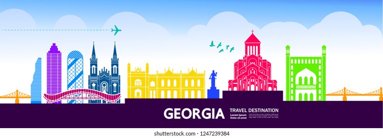 Georgia Travel Destination Vector.