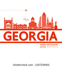 Georgia Travel Destination Vector.