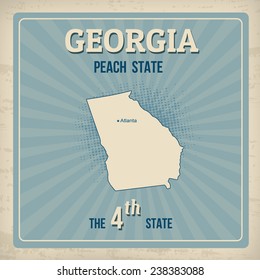 Georgia travel vintage grunge poster, vector illustration