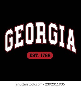 Georgia typography design vector, usa state shirt design vector. Jersey design vector, T-shirt design for usa 