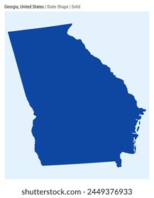 Georgia, United States. Simple vector map. State shape. Solid style. Border of Georgia. Vector illustration.