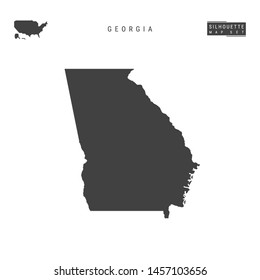 Georgia US State Blank Vector Map Isolated on White Background. High-Detailed Black Silhouette Map of Georgia.