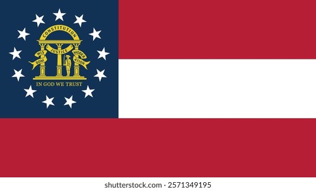 Georgia US State Flag Vector Illustration