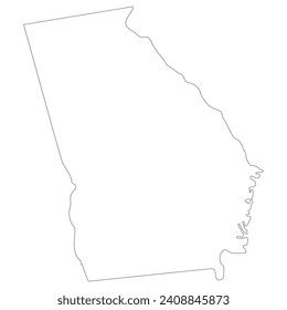 Georgia (U.S. state) state map. Map of the U.S. state of Georgia.