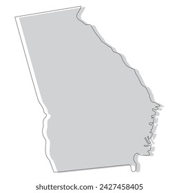 Mapa del estado de Georgia (estado de Estados Unidos). Mapa del estado estadounidense de Georgia.