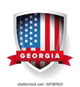 Georgia and USA flag vector