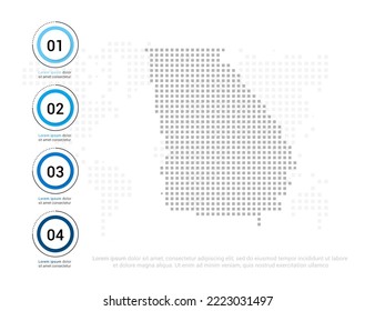 Georgia (USA) map of dots gray for presentation. Creative concept for infographic.