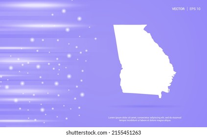 Georgia (USA) map isolated on purple background. Vector Illustration.
