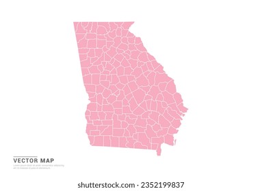 Georgia (USA) Karte - rosafarbener abstrakter Stil einzeln auf weißem Hintergrund für Infografik, Design-Vektorgrafik.