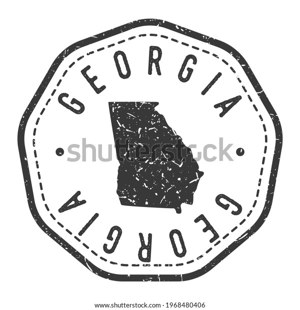 Georgia Usa Map Stamp Retro Postmark Stock Vector (Royalty Free) 1968480406