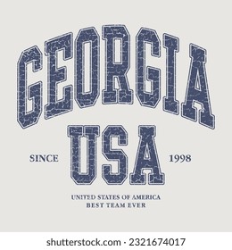 georgia usa sport text city vector varsity crack design american typography t-shirt