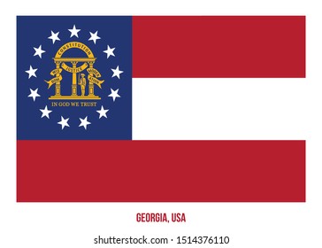 Georgia (USA State) Flag Vector Illustration on White Background. Flag of the United States of America.
