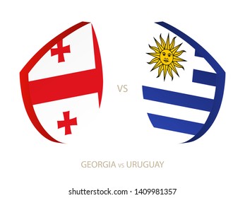 Georgia v Uruguay, icon for rugby tournament. Rugby vector icon.