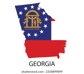 Georgia vector contour country flag
