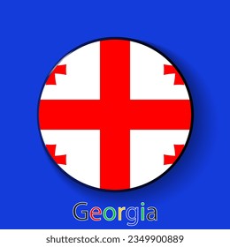 Georgia vector flag. Football europe 2024 tournament championship. Round badges of the country in the actual championship colors.