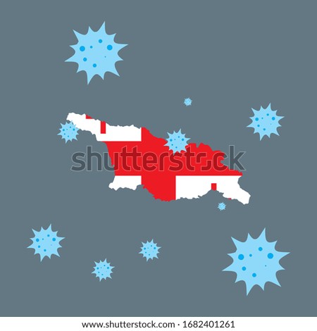 georgia vector graphics map and corona virus