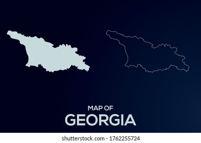 Georgia vector map silhouette isolated. High detailed silhouette illustration. Full Editable Georgia map vector file.