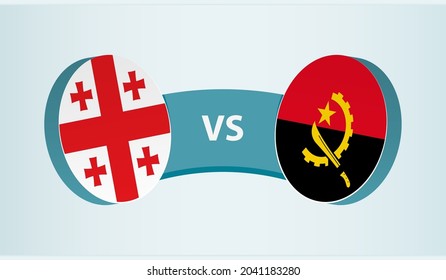 Georgia versus Angola, team sports competition concept. Round flag of countries.