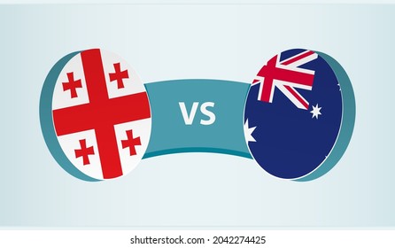 Georgia versus Australia, team sports competition concept. Round flag of countries.