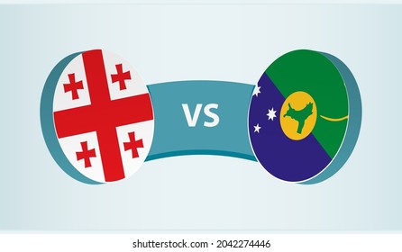 Georgia versus Christmas Island, team sports competition concept. Round flag of countries.