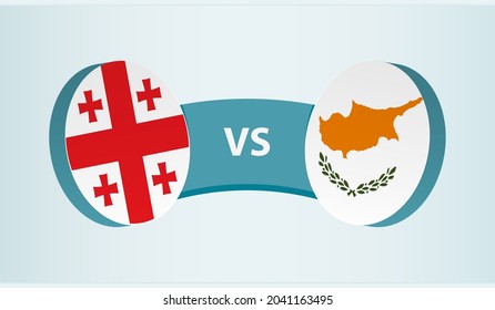 Georgia versus Cyprus, team sports competition concept. Round flag of countries.