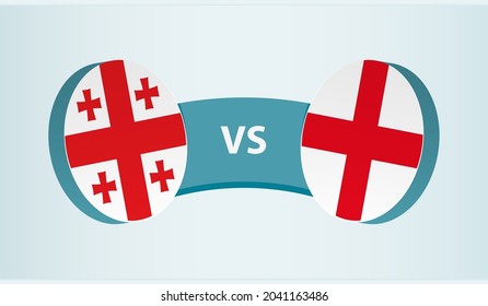 Georgia versus England, team sports competition concept. Round flag of countries.