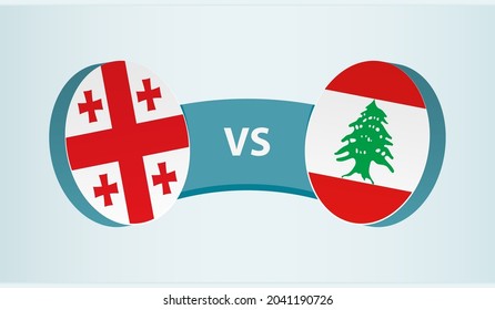 Georgia versus Lebanon, team sports competition concept. Round flag of countries.