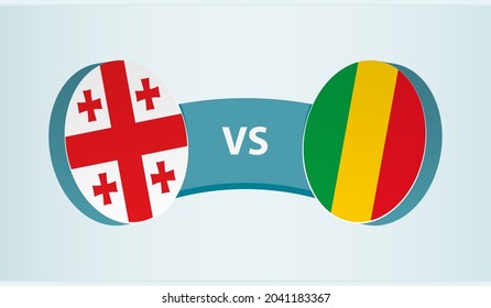 Georgia versus Mali, team sports competition concept. Round flag of countries.