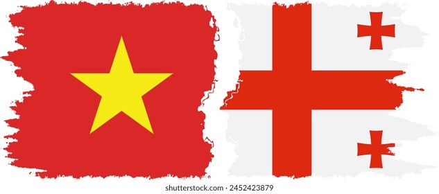 Georgia and Vietnam grunge flags connection, vector