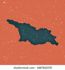 Georgia vintage map. Grunge map of the country with distressed texture. Georgia poster. Vector illustration.