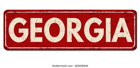 Georgia vintage rusty metal sign on a white background, vector illustration