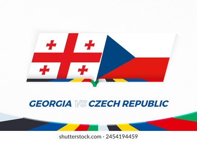 Georgia vs Czech Republic in Football Competition, Group F. Versus icon on Football background. Sport vector icon.